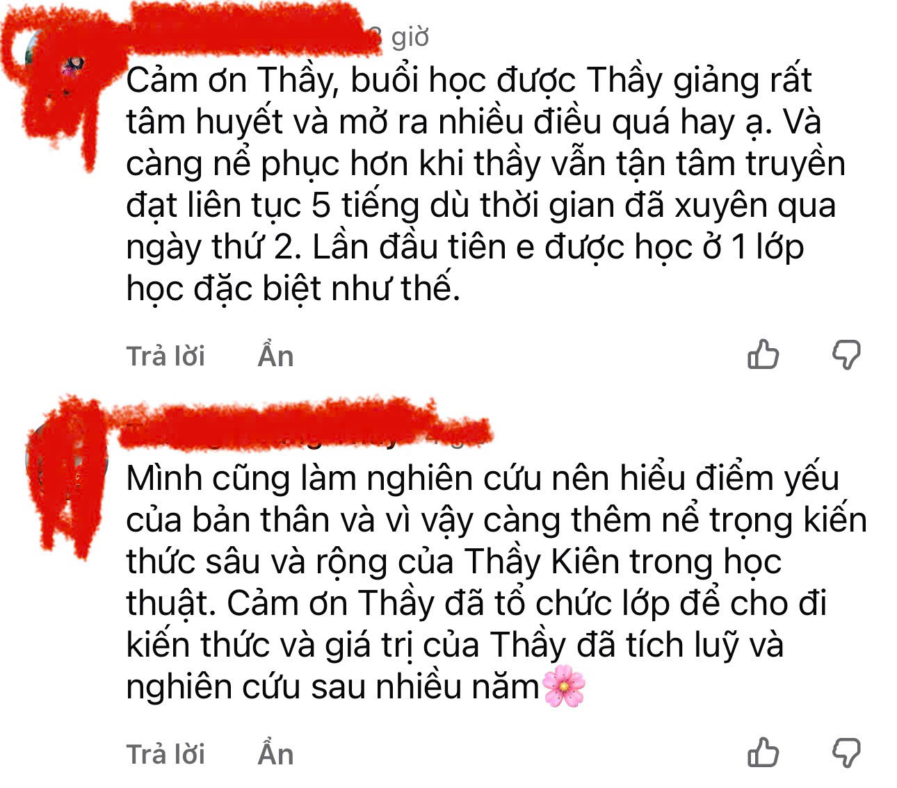 Phản hồi học viên: đánh giá từ người cùng làm nghiên cứu