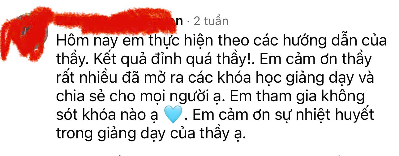 Phản hồi học viên: làm theo hướng dẫn và có kết quả